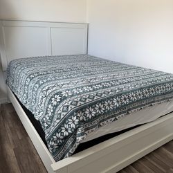 white bed frame