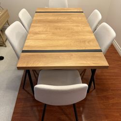 Asparas 59" 6-Person Dining Table Sets