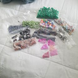 Glass Beads And Plastic Beads And Letters