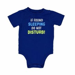 Garanimals Boys 18 Months Short Sleeve Bodysuit Blue Do Not Disturb