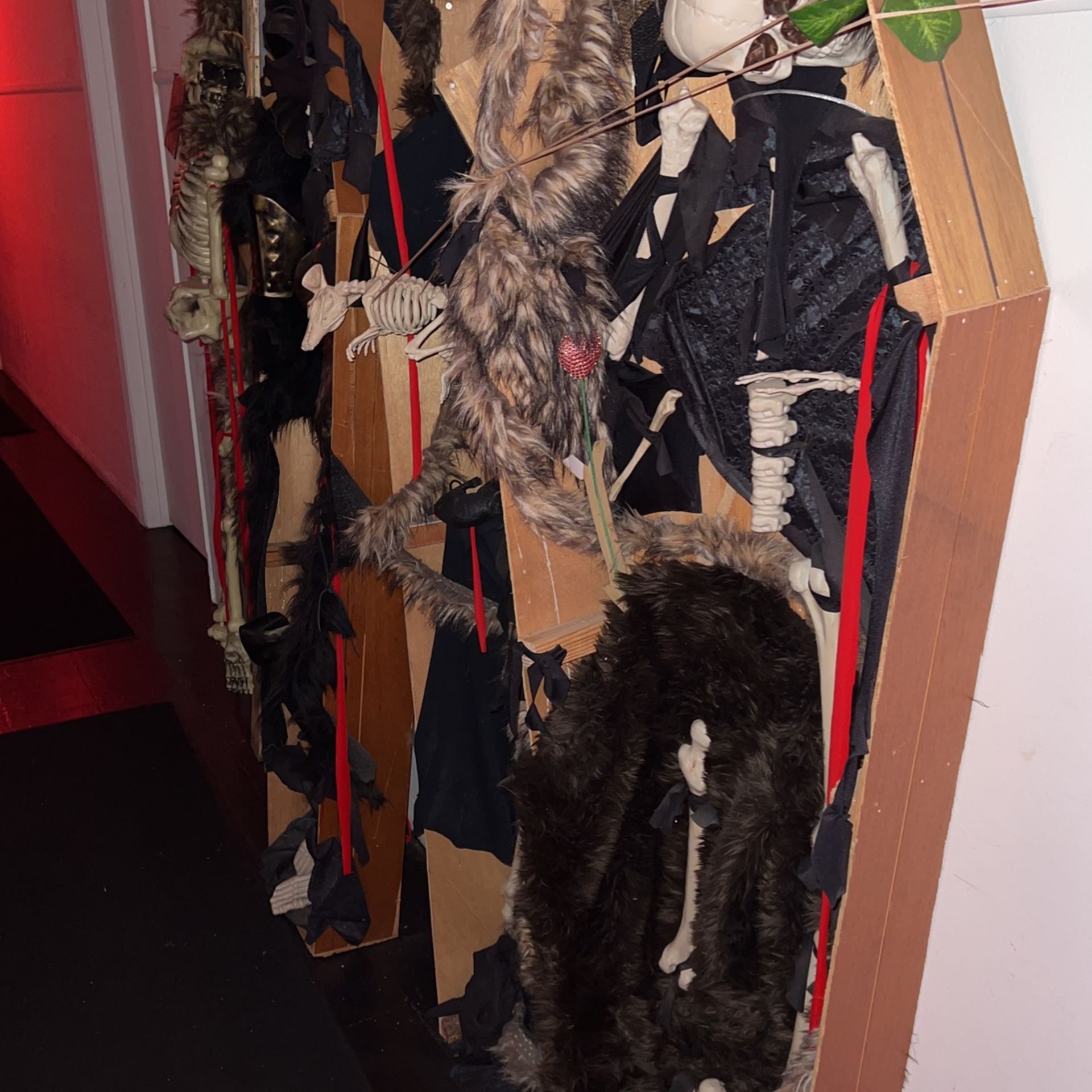 3 Coffins Halloween Decor Wood