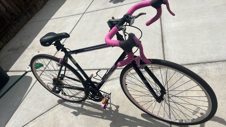 Woman racing bike
