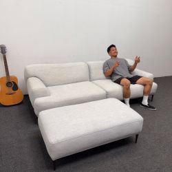 Article : Abisko 91" Sofa with Ottoman - Quartz White ⚪️ - 1k OFF - Can Deliver *Clean Af*