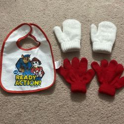 Baby Bib And Two Gloves (2t-3t)