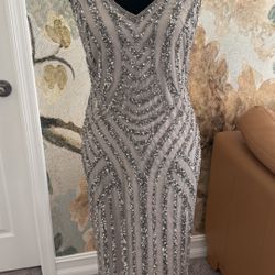 Adrianna Papell Beaded Sequin Cocktail Dress Women’s Size 6 Sleeveless Formal Party