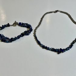 Silver & Turquoise Necklace and Bracelet 