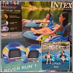 New in Box 2-Pack River Run River Tubes / Inflatable Pool Floats (Multiple Available)