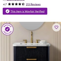 Liljan 24'' Wall-Mounted Single Bathroom Vanity with Engineered Stone Top