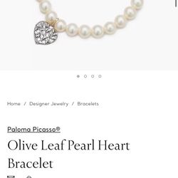 Tiffany & Co. Paloma Picasso Pearl Heart Bracelet – Retails $800