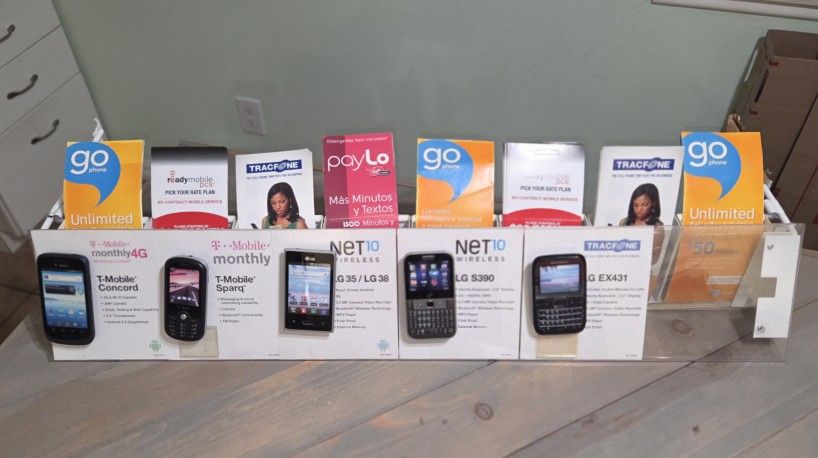Cell Phone Store Display. Mobile Phone Counter Sign