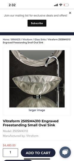 Vitraform Engraved Freestanding Sink