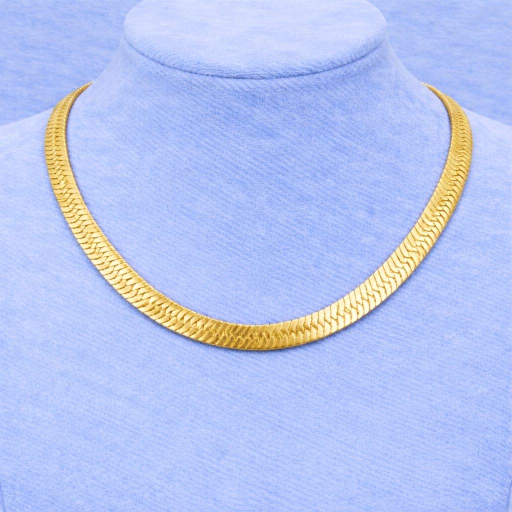 Herringbone chain|Solid stainless steel/18k plated