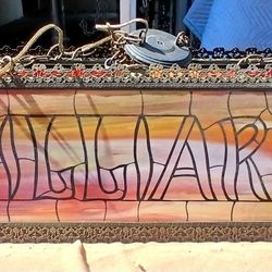 Vintage 70's Stained Glass Billiards Gaming Light 