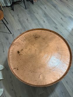 Hammered Copper Round Coffee Table