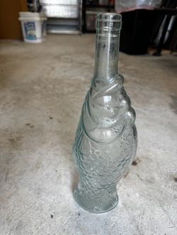 Fish-Shaped Clear Glass Bottle