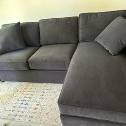 Gray Taren II Modern 90” Sectional Sofa with Reversible Chaise by Living Spaces