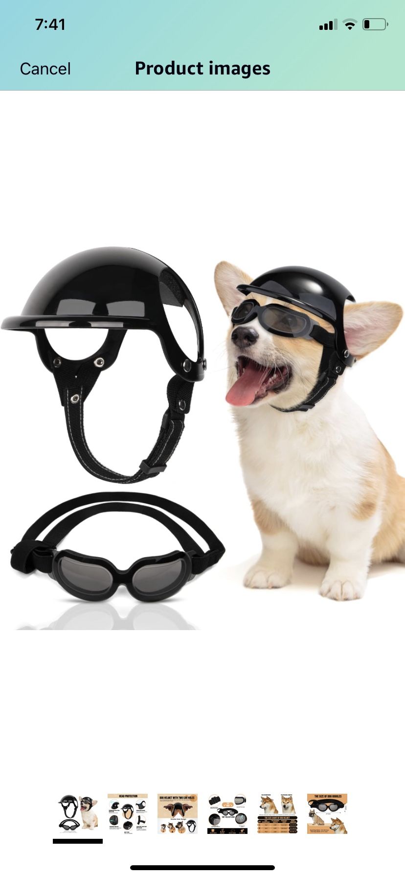 SlowTon Dog Helmet and Goggles - UV Protection Doggy Sunglasses Dog Glasses Pet Motorcycle Helmet sm