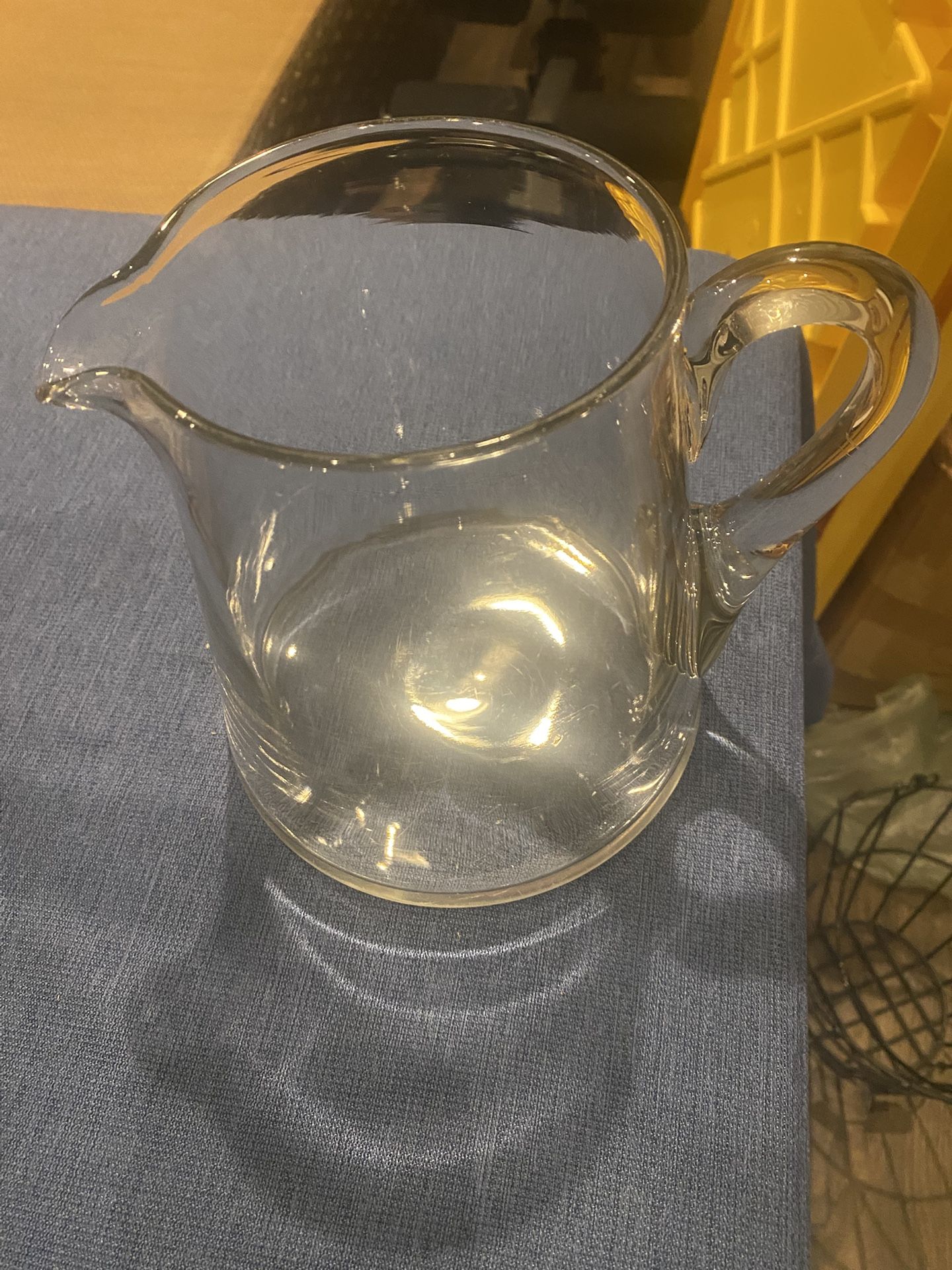 Vintage , Heavy Duty Glass Pitcher