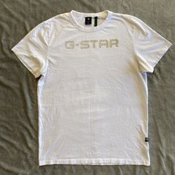 Size Large G-Star 3D Logo Rubber Letters T shirt White