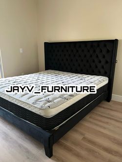 King bed frame with mattress