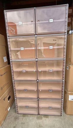 Portable Shoe Rack Organizer for Closet Entryway, Stackable Sneaker Storage Shoe Cabinet