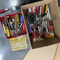 Combo Of Screwdrivers, Hammers, Knives, Clamps, And Tape Measures 