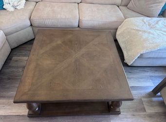 Solid Wood Large Square Coffee Table – Espresso Finish