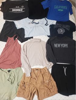 Women's Clothes Collection, Size Medium! Variety Of Cropped Tops & Shorts! Price For All!