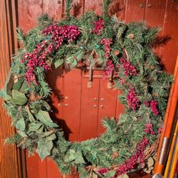 Beautiful Wreath Christmas Door Ornament 36" Faux Xmas Decoration 