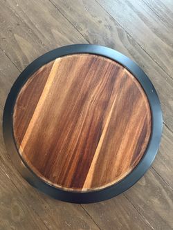 Round Wood Lazy Susan – Farmhouse Style – $20
