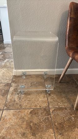 Clear Acrylic Side Table with Casters