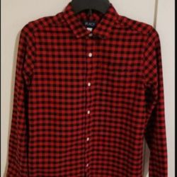 BOYS RED PLAID SHIRT