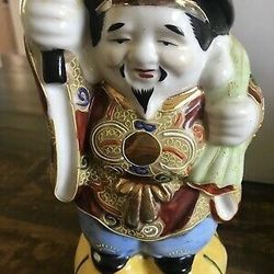 Vintage Kamotsuru Sake Porcelain  Bottle Handpanted  In Japan. Brewed  And Bottled  By Kamotsuru Brewing Company In Japan