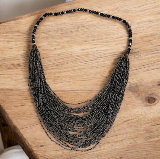 Joan rivers multi Layered seed bead necklace 28"