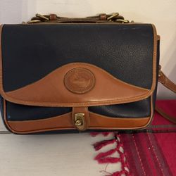 Vintage Dooney & Bourke Saddlebag Purse w/Long Strap