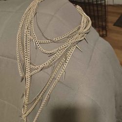 Multi Chain Spike Necklace 