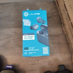 JLab Go Pop+ True Wireless Earbuds In Slate Blue