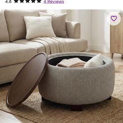 New storage ottoman with wooden top