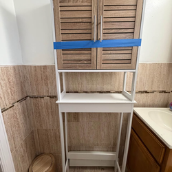 Over the Toilet Wooden Cabinet Storage