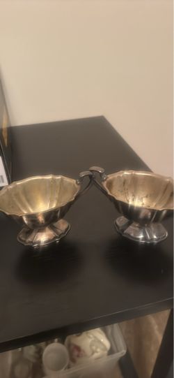 Silver-Plated Double Salt Cellar Set