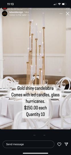 Gold Candelabra Wedding Decoration