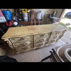 Antique Wood Dresser Set