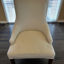 White Tufted Accent Chair 
