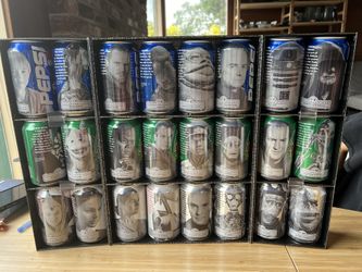 Star Wars Episode 1 Premium Colletible Display Pepsi Cans Empty