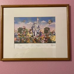 DISNEY CUSTOM FRAME PICTURE SIGNED VINTAGE