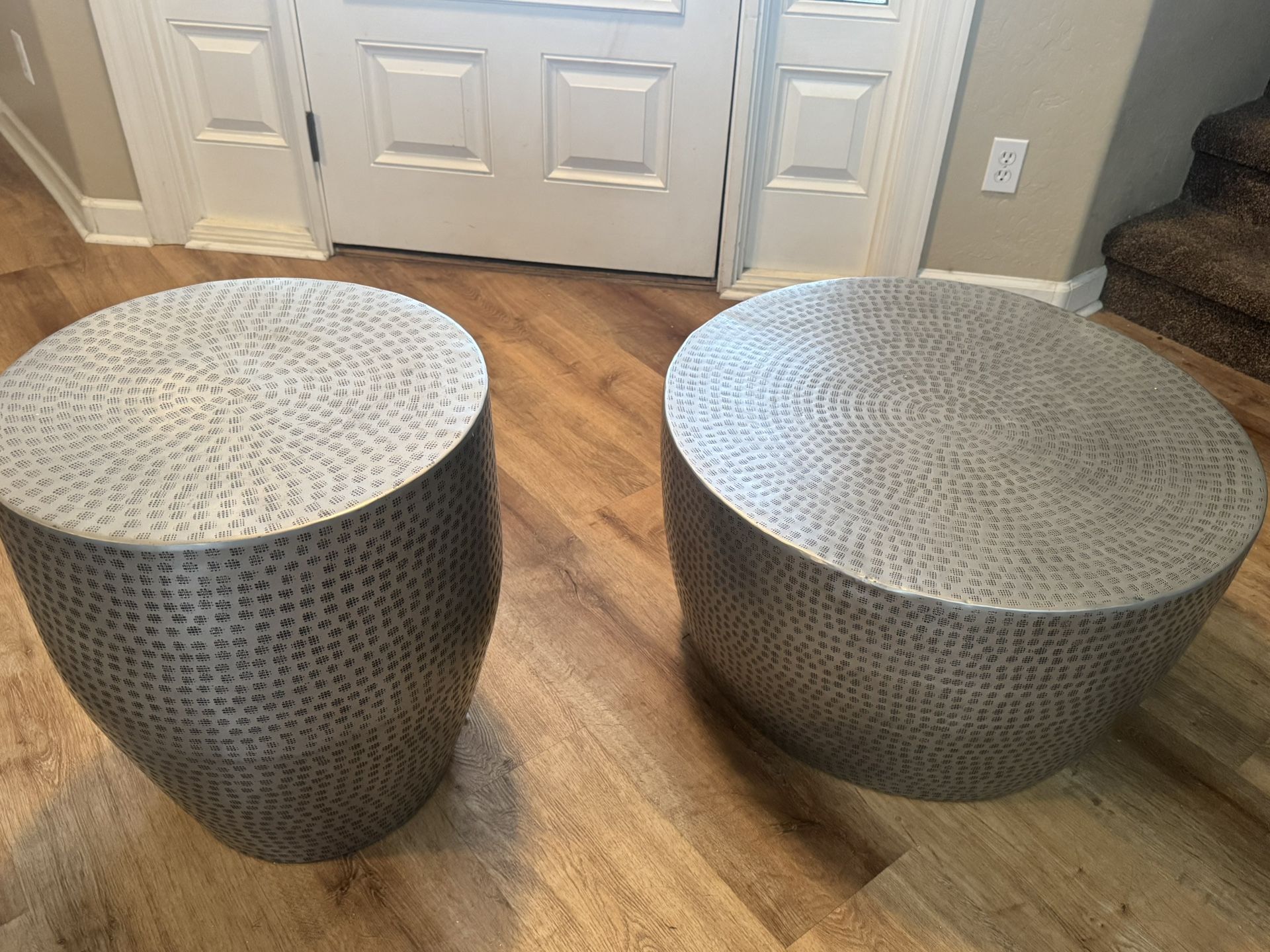 Matching Steel Drum Coffee And End Table