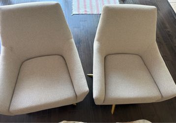 Swivel Chair by Article - 360 swivel beige upholstery - 2 Armchairs