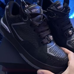 Versace Crystal Biggie Basket Sneakers