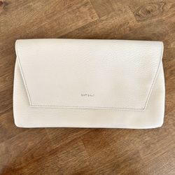Matt and Nat Daisy Large Clutch Purse, Off-White Matte Textured Vegan Leather