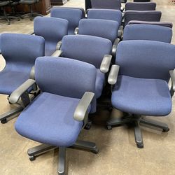 Knoll Blue Rolling Office Computer Chairs For Only $30 Ea!!